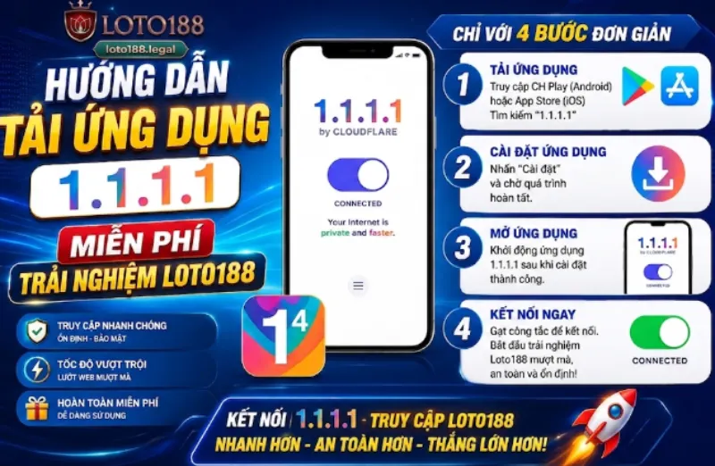 Hướng Dẫn Tải 1.1.1.1 Free Trải Nghiệm Loto188 Mượt Mà